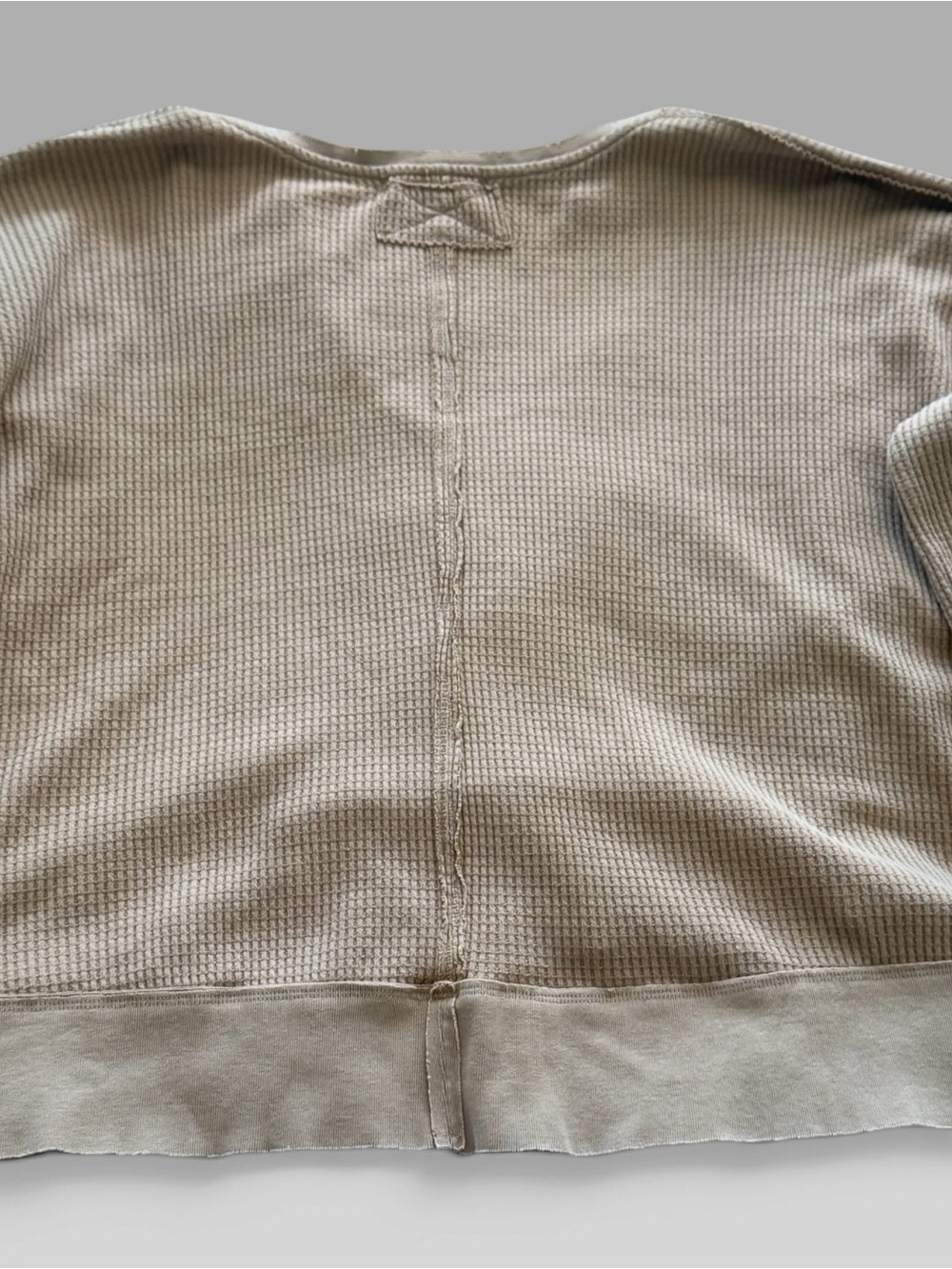 We The Free Waffle V-Neck Pullover - Taupe - Picture 12 of 12